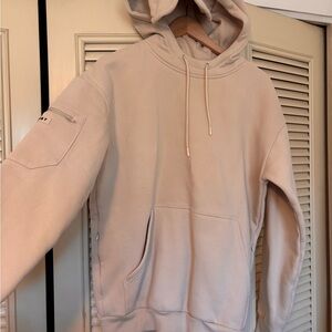 Comfrt Airplane Mode Travel Cream Bone Hoodie  Sweatshirt Eye Mask Sz Small